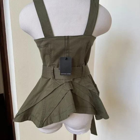 MARISSA WEBB Lani Trench Vest In Green NEW with Tags size Medium - Picture 12 of 16